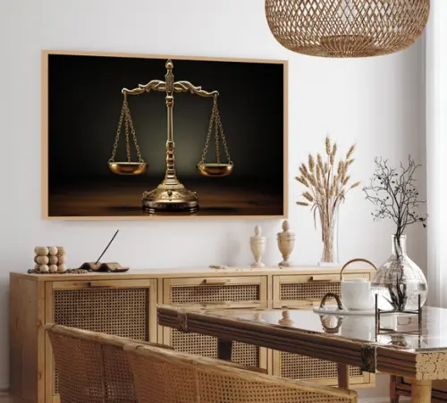 Quadro Decorativo Advogado Escritório Moderno com Moldura
