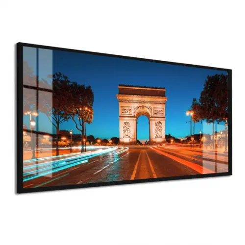 Quadro Decorativo Arco do Triunfo Cidade Paris Moldura Vidro