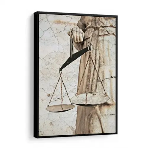 Quadro Decorativo Balança da Justiça Advogado com Moldura
