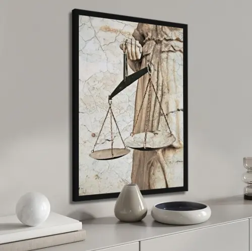 Quadro Decorativo Balança da Justiça Advogado com Moldura