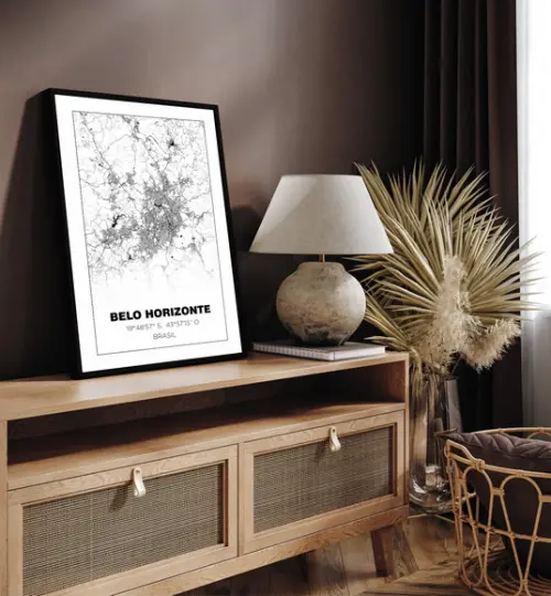 Quadro Decorativo Belo Horizonte Minas Gerais Cidade Moldura