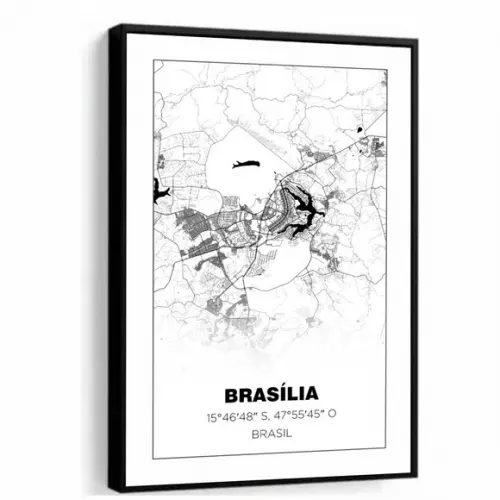 Quadro Decorativo Brasília Cidade Brasil Frases com Moldura