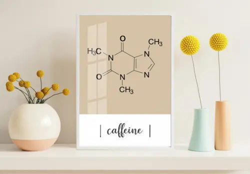 Quadro Decorativo Cantinho Do Café Caffeine Moldura e Vidro