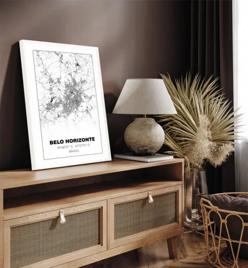 Quadro Decorativo Cidade Belo Horizonte Minas Gerais Moldura