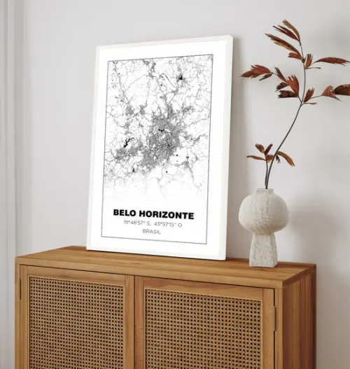 Quadro Decorativo Cidade Belo Horizonte Minas Gerais Moldura