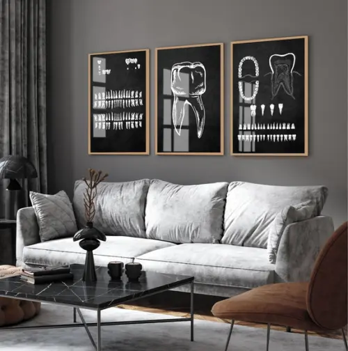 Quadro Decorativo Consultório Dentista Odontologia com Vidro