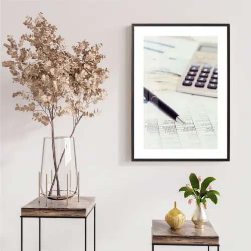 Quadro Decorativo Contabilidade Escritório Moldura e Vidro