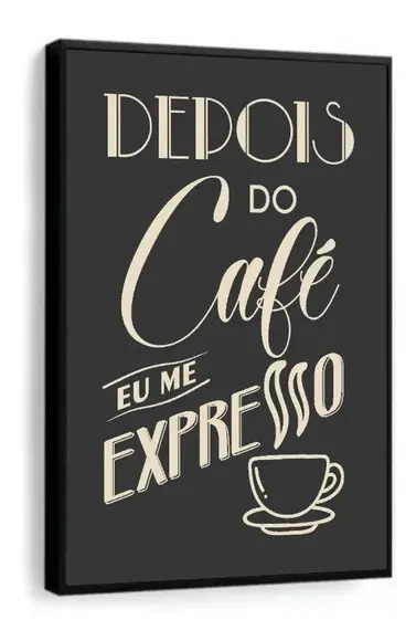 Quadro Decorativo Cozinha Café Expresso Lanchonete Moldura