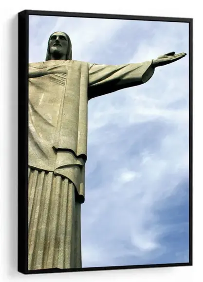 Quadro Decorativo Cristo Redentor Rio De Janeiro Com Moldura
