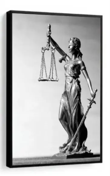 Quadro Decorativo Deusa Da Justiça Escritório Com Moldura