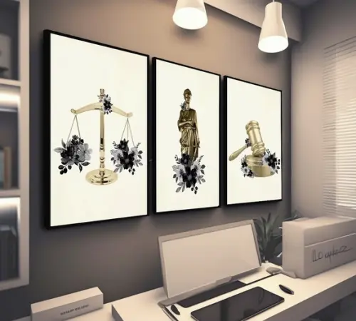 Quadro Decorativo Escritório Advogado Direito Moldura Vidro