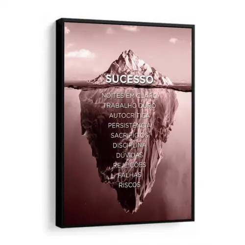 Quadro Decorativo Escritório Motivação Iceberg Frase Moldura