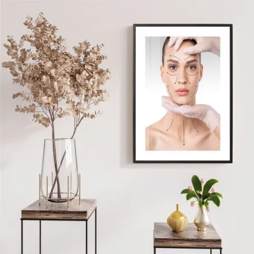 Quadro Decorativo Estética Facial Salão Botox Moldura Vidro