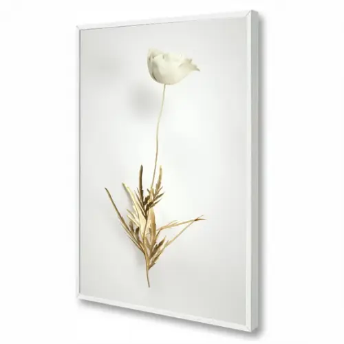 Quadro Decorativo Flores Douradas Para Sala Quarto Moldura