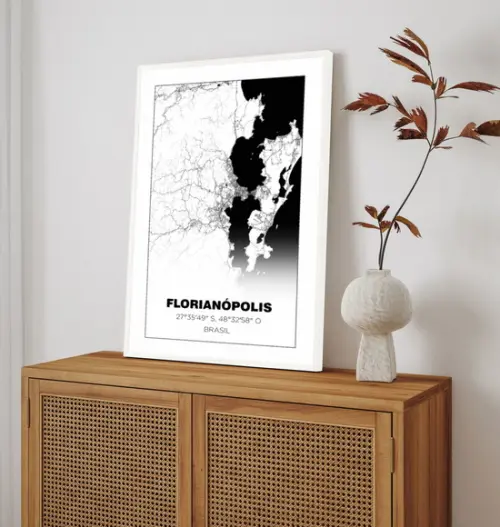 Quadro Decorativo Florianópolis Santa Catarina com Moldura