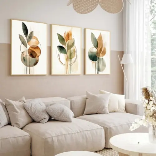 Quadro Decorativo Folhagem Verde Moderna Sala Casa Moldura