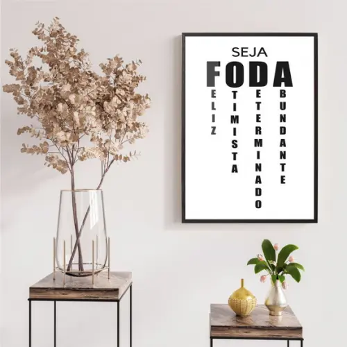 Quadro Decorativo Frase Motivação Escritório Moldura e Vidro