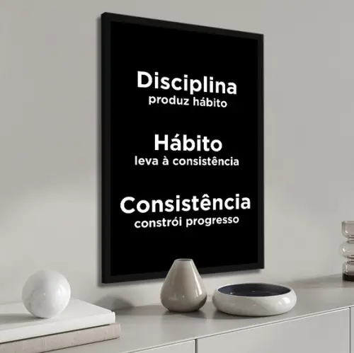 Quadro Decorativo Frase Motivacional Escritório Sala Moldura