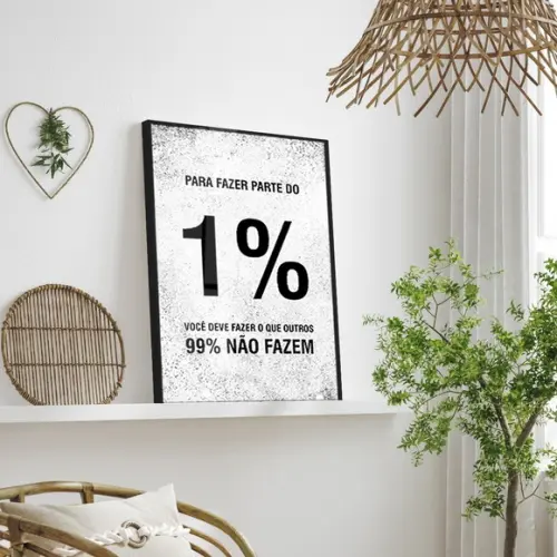Quadro Decorativo Frase Motivacional para Escritório Vidro