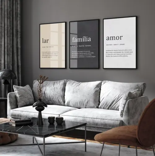Quadro Decorativo Frases Família Casa Motivação com Vidro