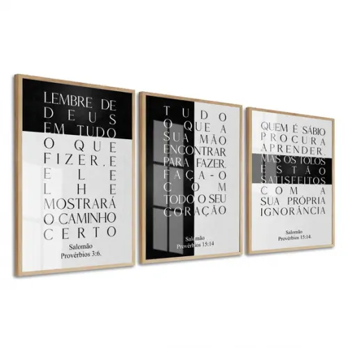 Quadro Decorativo Frases Salomão Provérbios Sabedoria Vidro