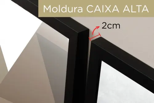 Quadro Decorativo Geométrico Abstrato Marrom Moldura e Vidro