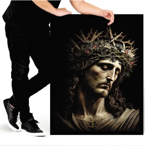 Quadro Decorativo Jesus Cristo para Sala de Estar Moldura
