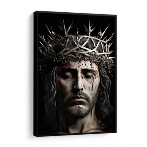 Quadro Decorativo Jesus Cristo Quarto Sala Hall com Moldura