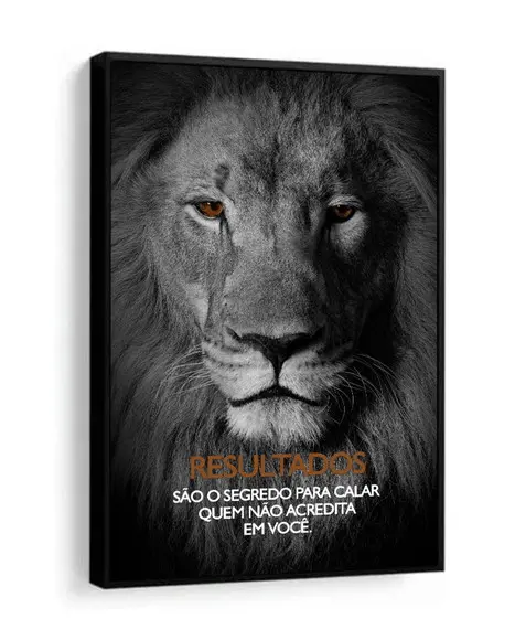 Quadro Decorativo Leão De Judá Frases Motivação Com Moldura