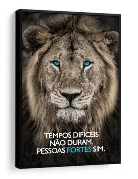 Quadro Decorativo Leão de Judá para Sala Quarto com Moldura