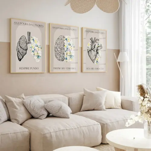 Quadro Decorativo Medicina Consultório Moderno Flores Vidro