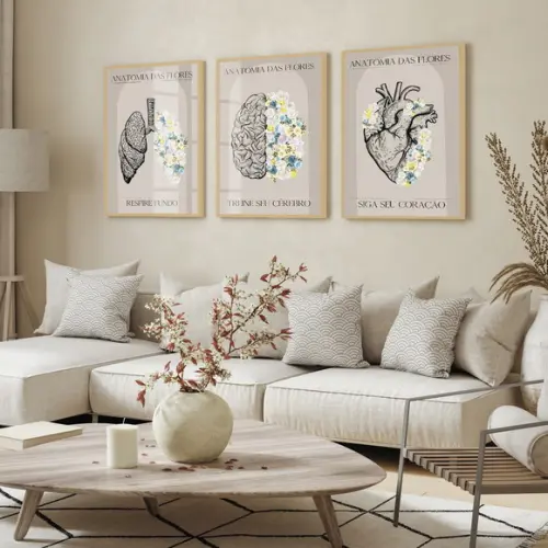 Quadro Decorativo Medicina Consultório Moderno Flores Vidro