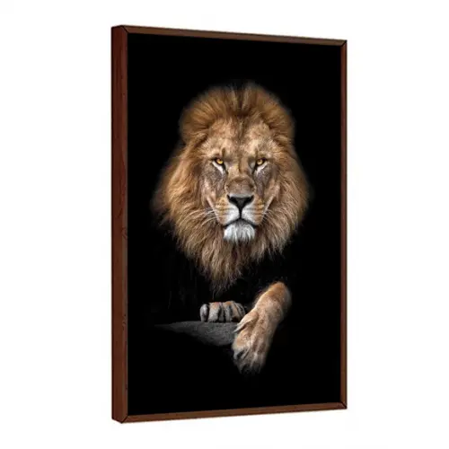 Quadro Decorativo Moderno Animais Leão de Judá com Moldura