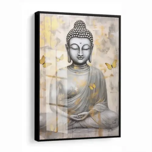 Quadro Decorativo Moderno Buda Moderno Quarto Sala com Vidro