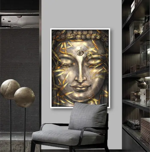 Quadro Decorativo Moderno Buda Para Quarto Sala Com Moldura