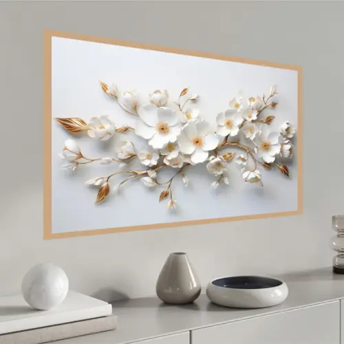 Quadro Decorativo Moderno Flores Sala de Estar com Moldura