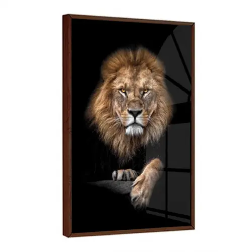 Quadro Decorativo Moderno Leão de Judá com Moldura e Vidro