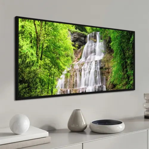 Quadro Decorativo Moderno Paisagem Cachoeira com Moldura