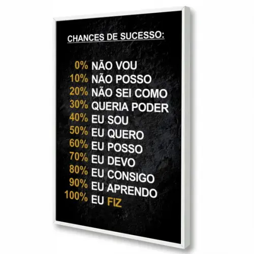 Quadro Decorativo Motivação Frase Escritório Moderno Moldura