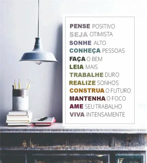 Quadro Decorativo Motivação Frases Positivas Moderno Moldura