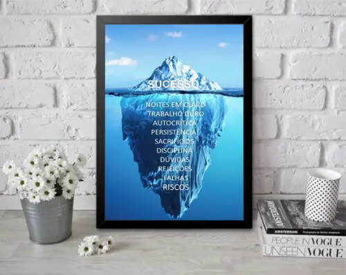 Quadro Decorativo Motivação Frases Para Escritório Moldura
