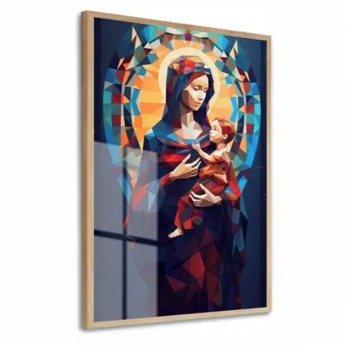 Quadro Decorativo Nossa Senhora Mãe de Jesus Vidro e Moldura