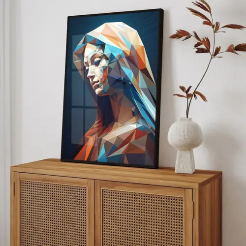 Quadro Decorativo Nossa Senhora Virgem Maria Moldura e Vidro