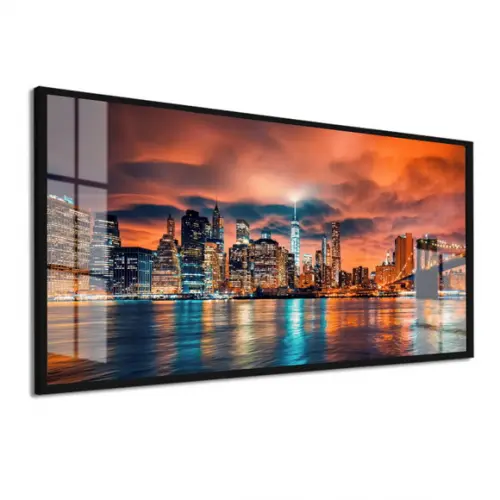 Quadro Decorativo Nova York Ponte Brooklyn Moldura e Vidro
