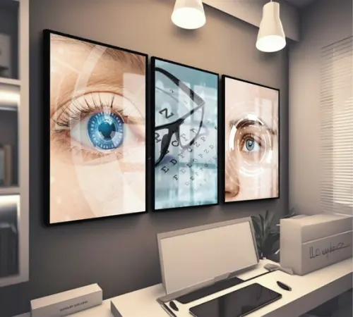 Quadro Decorativo Oftalmologia Consultório Moldura e Vidro