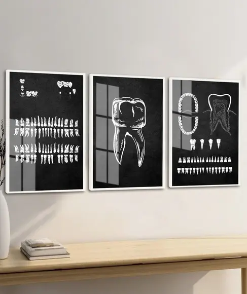 Quadro Decorativo Odontologia Consultório Dentista com Vidro