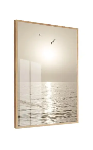 Quadro Decorativo Paisagem Mar com Moldura e Vidro