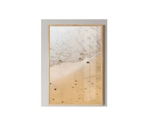 Quadro Decorativo Paisagem Mar Praia com Moldura e Vidro