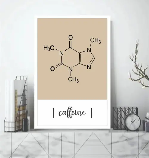 Quadro Decorativo para Cantinho do Café Caffeine com Moldura