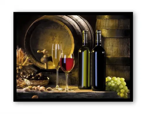 Quadro Decorativo Para Sala De Estar Vinho Adega Com Moldura